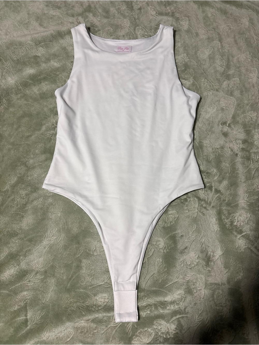 Pink Lily White Tank One-Piece Bodysuit